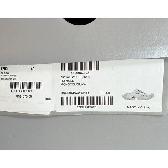 Balenciaga Gray Foam Sandal Clogs